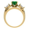 thumbnail image 4 of 1.89 ct Brilliant Round Cut Emerald 18K Yellow Gold Solitaire with Accents Engagement Bridal Wedding Ring Band Set size 3.75, 4 of 7