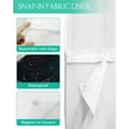thumbnail image 3 of No Hook Shower Curtain with Snap in Liner, Moon Moth Mirror Faced Withered Leaf Butterfly Hotel Shower Curtains for Bathroom, Washable Shower Curtain Liner Set with Mesh Top Window, 66"x72", 3 of 6