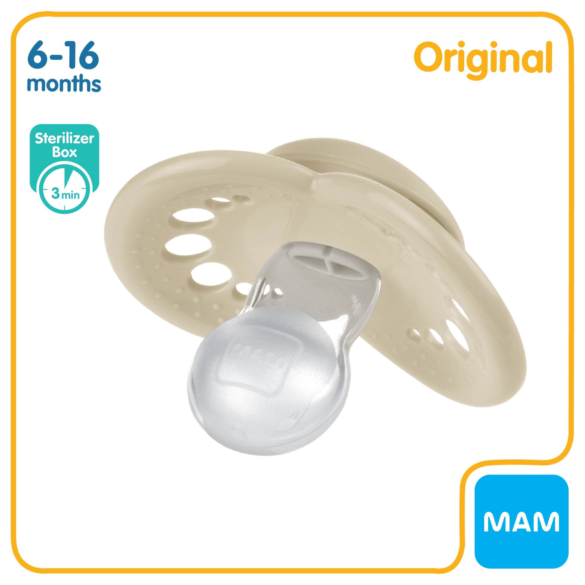 MAM Original Matte Pacifier, 6-16 Months, Unisex, 2 Pack