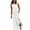 White, variant on Tumotour Summer Dress for Women Sleeveless Round Neck Maxi Dresses Solid Color Fork Opening Casual Loose Long Dresses
