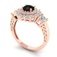 thumbnail image 2 of Halo Engagement Ring for Women - 1.4ct Natural Onyx in 14K Rose Gold Promise Ring, 2 of 6