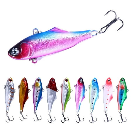 HENGJIA Fishing Lures 9 Pack Lipless Crankbaits for Bass Deep Diving Minnow VIB Lifelike Hard Baits Sinking Fishing Lure for Saltwater Freshwater Bass Redfish Trout Walleye 0.85oz/2.76in