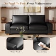 thumbnail image 5 of Poshby 71.25''W Faux Leather Loveseat 2 Seater Couch Sofa with Side Pockets for Living Room, Black, 5 of 8