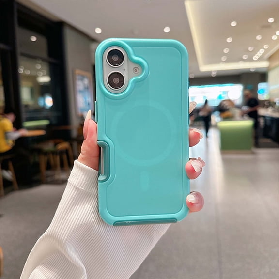 Ultra Strong Magnetic for iPhone 16 Plus Case, Military Grade Drop Protection, Compatible with MagSafe, Shockproof Anti-Scratch Matte Slim Fit Stylish Phone Protective Cover,Mintgreen
