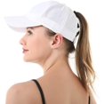 thumbnail image 4 of Kukuzhu Women Ponytail Baseball Cap Adjustable High Messy Bun Hat Mesh Quick Dry Baseball Hat Sun Hat, 4 of 5