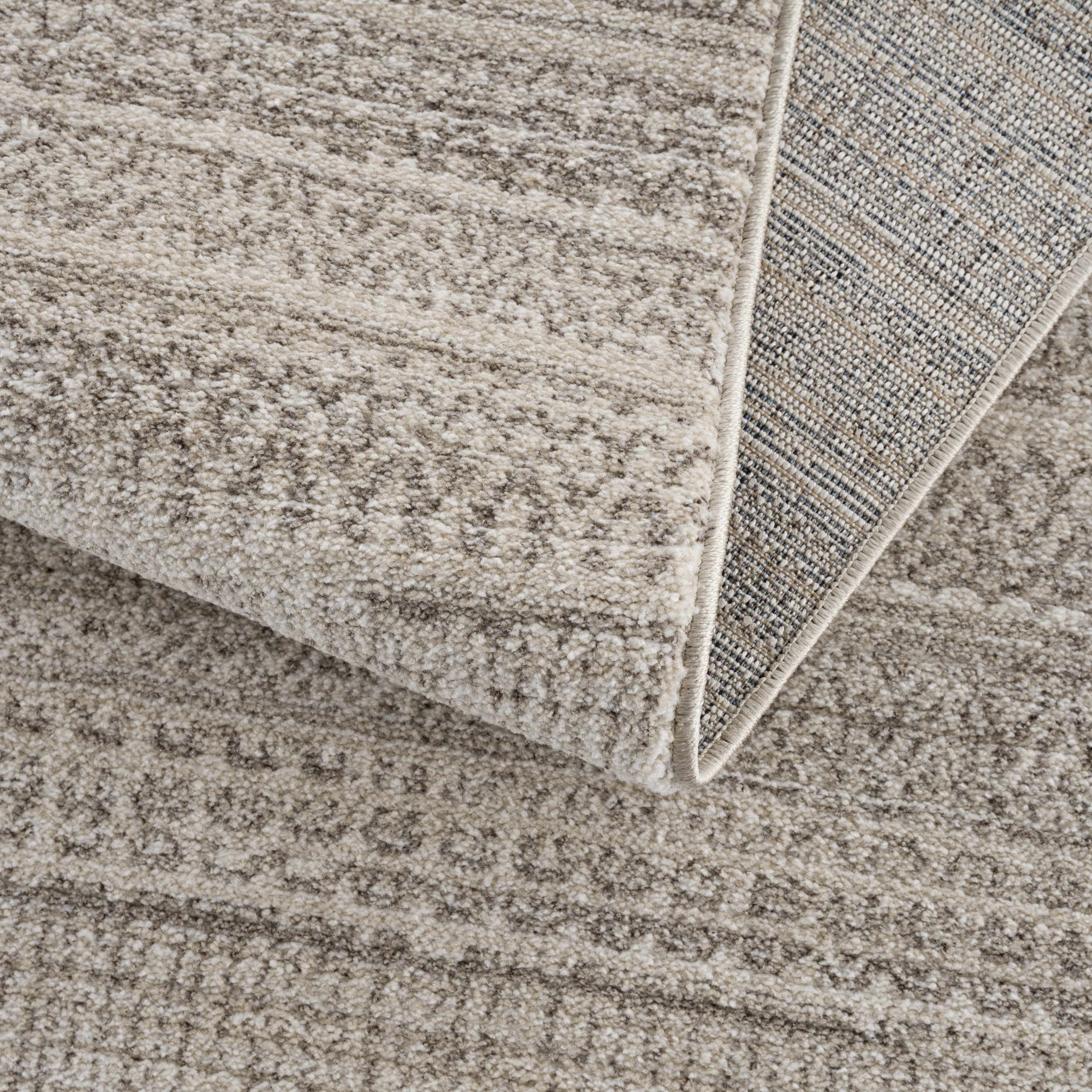 Hauteloom Casablanca Collection Living Room Bedroom Area Rug - Cozy Moroccan Farmhouse Carpet - Brown, Beige - 6'7" x 9'
