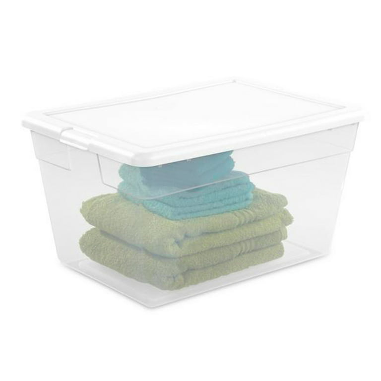 Sterilite Stackable 56 Quart Storage Tote Organizing Home and Office  Containers with Secure Latching Lid and Built In Handles, (8 Pack)
