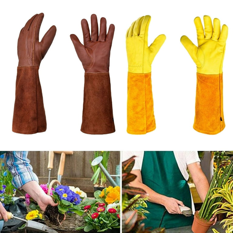 Xinyolin Garden Gloves Wear Resistant Puncture Proof Breathable Elbow  Length Full Coverage Labor Gloves