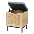 thumbnail image 1 of Folding Storage Ottoman Bench, Natural Rattan Ottoman for Entryway Storage Bench Padded Seat with Memory Foam for Bedroom End of Bed, Living Room 16inch, 1 of 9