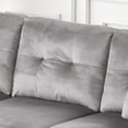 thumbnail image 5 of Miekor Furniture Sorrento 74"W Gray Velvet Reversible Sectional Sofa Chaise with LED Light, USB Port, Nailhead Trim, Throw Pillows, Tufted Cushion No.7491, 5 of 5