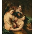 thumbnail image 2 of Venetian School 20x22 Black Ornate Framed Double Matted Museum Art Print Titled: Diana and Her Nymphs Surprised by Actaeon (Early 18th Century), 2 of 5