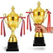 2 Pcs Large Trophy Cup 14 Inch Gold Trophy Award Adult Winner Trophies Soccer Party Favors for Golf Sports Basketball League Team Tournaments Festival Party Game Favors$$Gift Supply & Awards