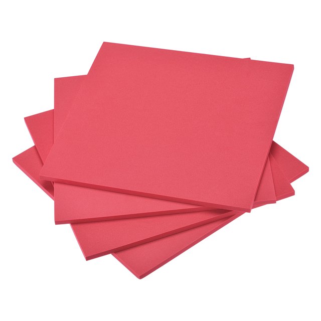 Unique Bargains Red EVA Foam Sheets 10 x 10 Inch 7mm Thickness for Crafts DIY Projects, 4 Pcs