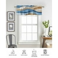 thumbnail image 6 of Ombre Blue Brown Curtain Valance for Windows/Living Room/Kitchen/Bathroom/Café, Short Rod Pocket Tier Curtain Window Treatment Panel Modernism Geometric Moire Topper Curtain 54''x18'', 6 of 6