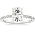 thumbnail image 2 of HeartsAndYou 4ct Oval Cut Moissanite Engagement Ring for Women 18k White Gold over Silver Round Accents, 2 of 5