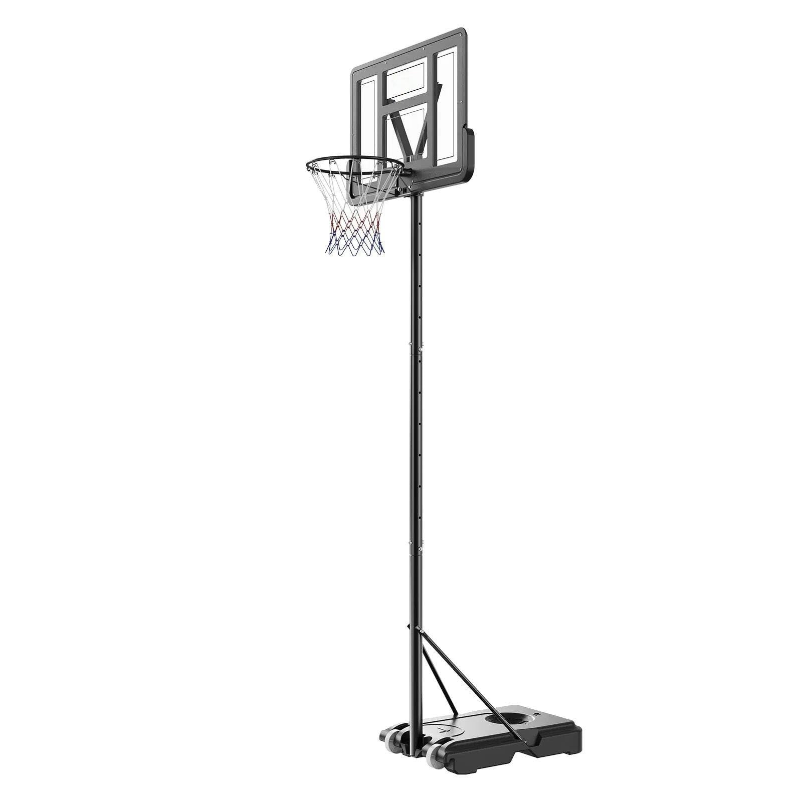 Basketball Hoop, Adjustable Height Portable Backboard System, 44 inch Basketball Hoop & Goal with Wheels for Indoor