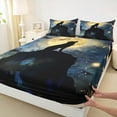 thumbnail image 4 of Feelyou Rustic Tribal Wolf Twin Sheet Sets, Mystic Moon Galaxy Twin Fitted Sheet, Teens Kids Boys Girls Flat Sheet, Ultra Soft Bedroom Decor, 3-Piece, 4 of 8