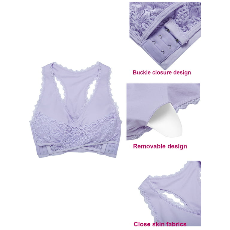 Women's Lace Design Removable Padding Bra & Pantie Set