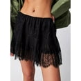 thumbnail image 6 of Women'S Y2k Half Slip Skirt Low Rise Pleated Ruffle LaceTrim Skirt Layered Flowy Short Skirts Underskirt Black S, 6 of 8