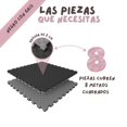 thumbnail image 2 of Piso Tatami 8m² 8pz Artes Marciales Gym Foamy 100x100x2cm Gris/Negro, 2 of 5