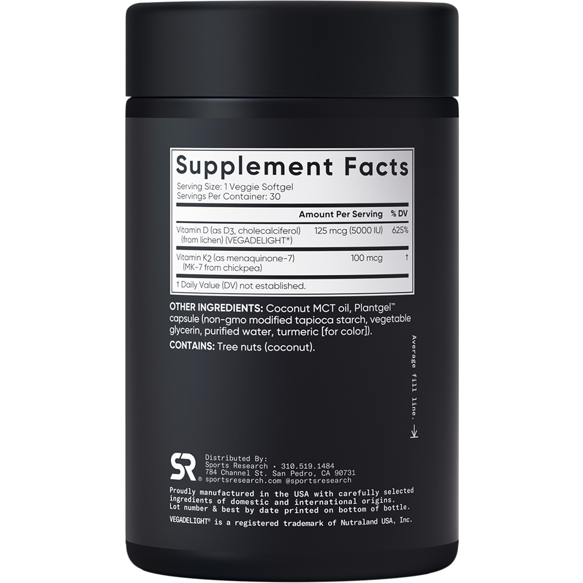 Sports Research Vitamin D3 + K2 Plant-Based Softgels photo 2