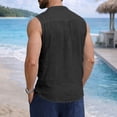 thumbnail image 4 of Men's Sleeveless Shirt Casual Pocket Sleeveless Button Top Breathable Summer Shirt Beach Vacation Tank Top, 4 of 8