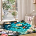 thumbnail image 5 of Carp Lotus Pattern Fun Doormat, 0.39 Inch Thick Polyester Fleece, Non-Slip Washable Floor Mat for Bedroom Kitchen Bathroom Home Spring Decor, 5 of 10