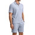 thumbnail image 2 of Clossjun Summer Beach Outfits 2 Piece Short Sleeve Shirts for Male Shorts Vacation Outfits Sets for Men, 2 of 6