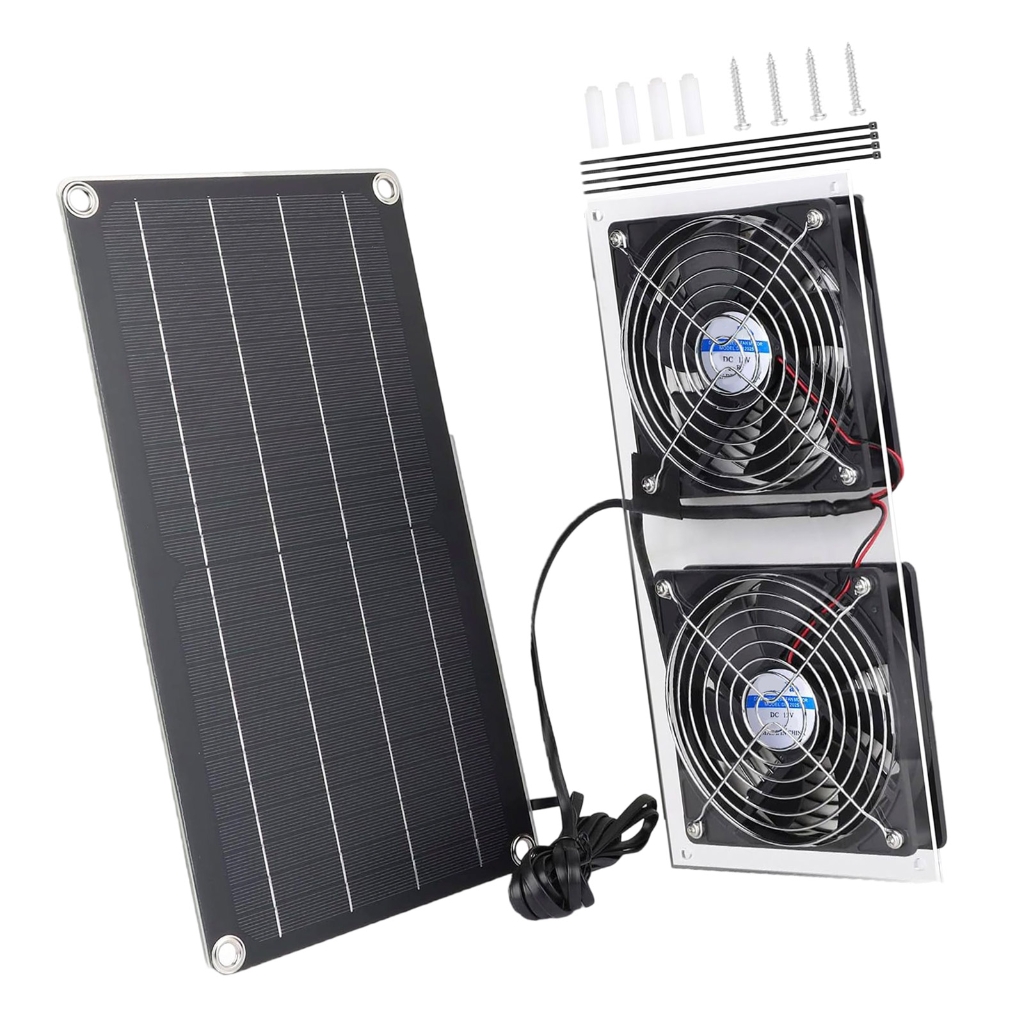 10W Solar Powered Fan Solar Exhaust Fan for Chicken Coops, Shed, Dog House