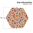 thumbnail image 3 of Pofeuu Fall Thanksgiving Print Leather Coasters Set of 6, Round Cups Mugs Mat Pad for Home Kitchen Heat Resistant Drink Coasters,Hexagon, 3 of 7