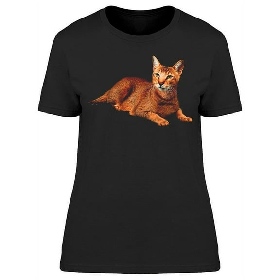 Chausie, Abyssinian Cat T-Shirt Women -Image by Shutterstock Women T-Shirt, Female Small