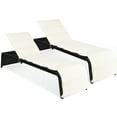 thumbnail image 1 of Costway 2 PCS Patio Rattan Lounge Chair Chaise Recliner Back Adjustable Cushioned Garden, 1 of 10