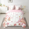 thumbnail image 2 of Manfei Cute Gingerbread Man 7-Piece Twin Bedding Sets,Christmas Gifts Bedding Comforter Set,Pink Chic Xmas Tree Sheet Sets For Teens,Super Cozy Room Decor Reversible, 2 of 8