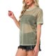 thumbnail image 4 of INSPIRAR CHIC Camiseta de Malla para Mujeres, Cubierta de Fiesta, Manga Corta, Transparente, Tallas XL, Dorado, 4 of 6