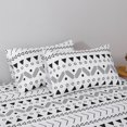 thumbnail image 5 of 4 Piece Bed Sheet Set King Size ,100% Microfiber White Geometric Printed , Lightweight Wrinkle Resistant Deep Pocket Fitted Sheet Sets, 5 of 6