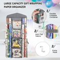 thumbnail image 6 of ZJQYDS wrapping paper organizer storage, hanging gift bag storage organizer, Double-Sided wrapping paper holder storage-Grey, 6 of 15