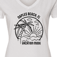 thumbnail image 4 of Inktastic Summer Vacation Mode Naples Beach Florida Women's V-Neck T-Shirt, 4 of 5