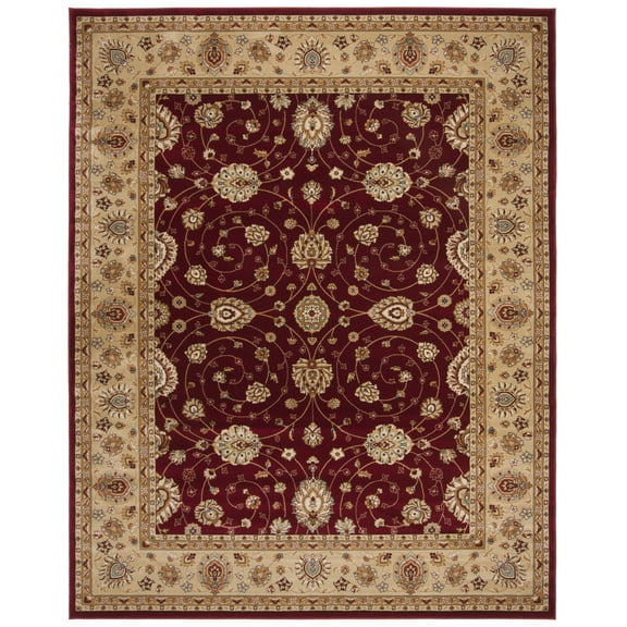 SAFAVIEH Majesty Ruadhan Floral Bordered Area Rug, Red/Camel, 7'9" x 9'9"