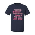 thumbnail image 2 of Wild Bobby, Fighting Cancer And Still Sexy, Breast Cancer Awareness, Men Graphic Tee, Navy, Medium, 2 of 5