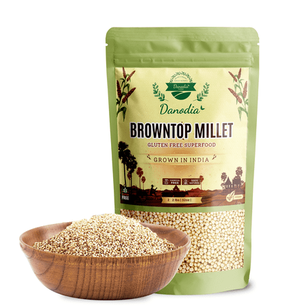 Danodia Foods Browntop Millet (2lbs/950g), Unpolished, Natural & Gluten-Free Whole Grain Superfood, Plant-Based, Grown in India