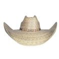 thumbnail image 6 of 2 pack Oversized Dark and Natural Cowboy Wide Brim Straw Hat | Sombrero de Palma Grande Obscuro y Natural - MexART, 6 of 9