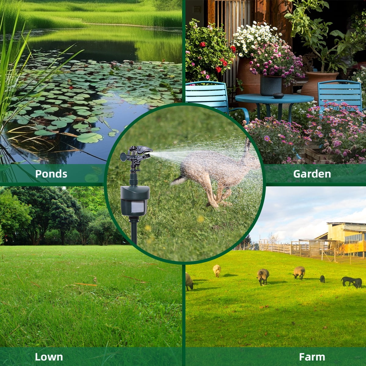 Yardeen Motion Activated Sprinkler Outdoor Waterproof Repellent for Lawn，Garden and  Yard