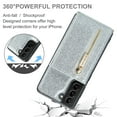 thumbnail image 6 of Allytech Glitter PU Leather Case for Samsung Galaxy S24 Plus, Detachable Magnetic 2 in 1 Wallet Kickstand Case with Zipper Pocket & Card Holder, Shockproof Anti-Scratch Protective Case - Silver, 6 of 11