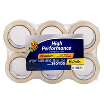 Duck Brand High Performance Packing Tape, Clear, 1.88 in. x 60 yd., 6 Rolls, 360 Yards Total
