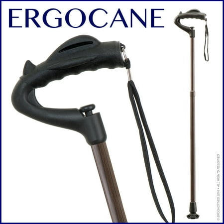 Mens Brown Cane - Ergocane Fully Adjustable Ergonomic Cane (Brown)