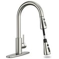thumbnail image 2 of Kitchen Faucet With Pull Down Sprayer, Kitchen Faucets, High Arc Single Handle Kitchen Sink Faucet With Water Lines, Brushed Nickel Kitchen Faucet With Sprayer, Rv Kitchen Sink Faucets, 2 of 4