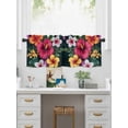 thumbnail image 5 of Valances for Windows Watercolor Flowers Rod Pocket Cafe Window Treatments Valance Curtains for Kitchen Bathroom Laundry Basement Windows 42"x12", 5 of 9