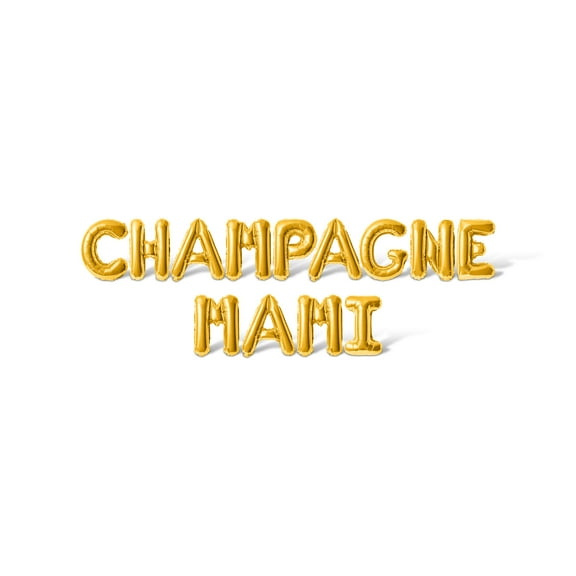 Letter Balloons - CHAMPAGNE MAMI 16" Inch Alphabet Letters Foil Mylar Balloon Bachelorette or Bridal Shower Party Banner (Gold)