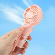 Misting Fan Portable Fan with Mist,Small Handheld Fan Rechargeable Fan,Water Spray Hand Held Fan Battery Operated,Mister Hand Fan Cooling Personal Fan,Travel Indoor Outdoor Women Kids, Pink