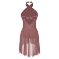 thumbnail image 4 of Vestidos brillantes con espalda descubierta y diamantes de imitación para mujer, para Ballet, baile lírico, gimnasia, patinaje artístico, traje de baile, vestido moderno de malla, 4 of 5